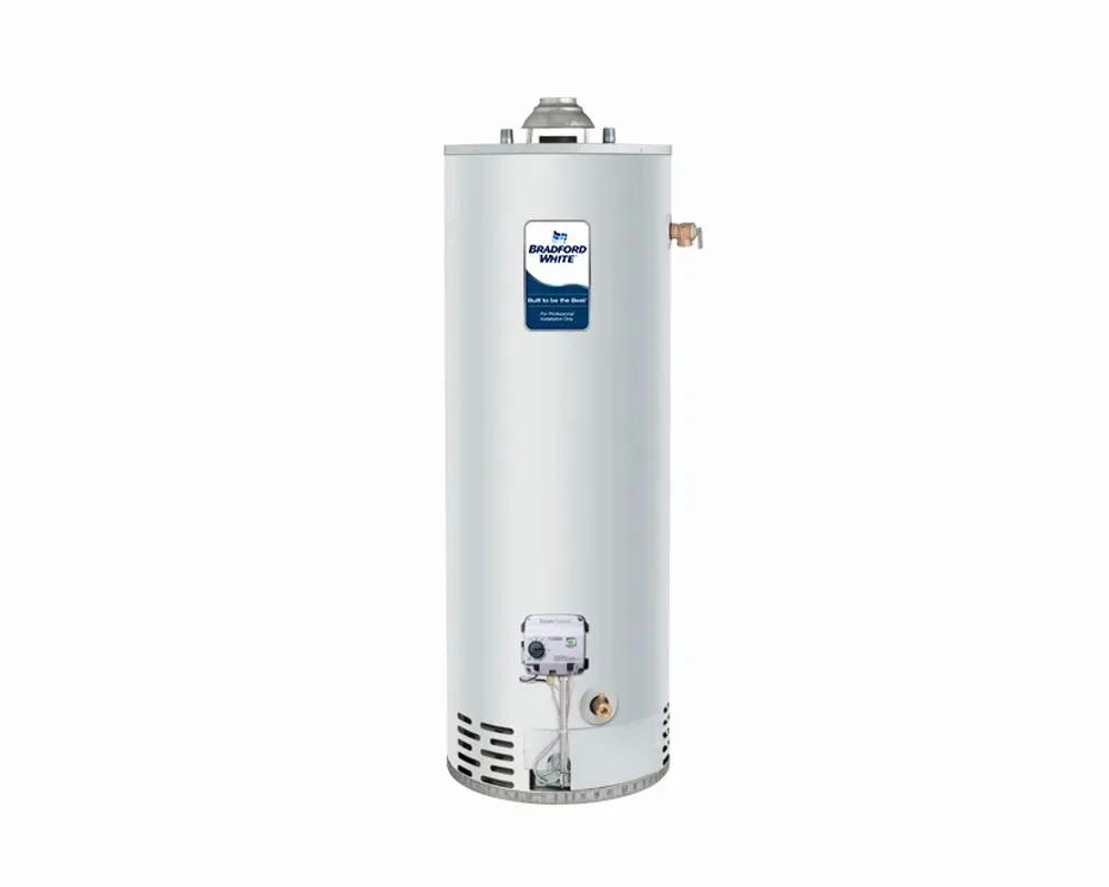A Bradford White standard gas tank water heater